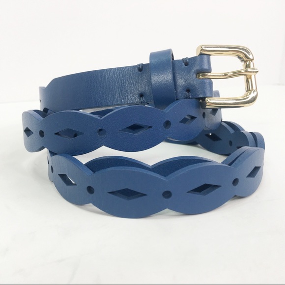 Lands’ End M leather belt gold hardware NWOT - Picture 4 of 5